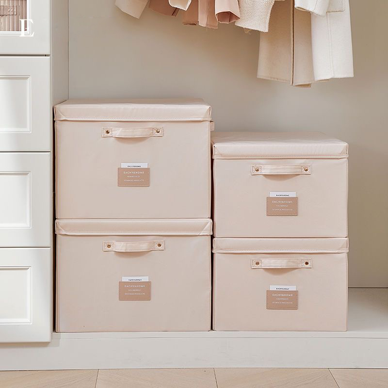 Baby Clothes Organiser - Fabric Foldable Storage Box With Lid