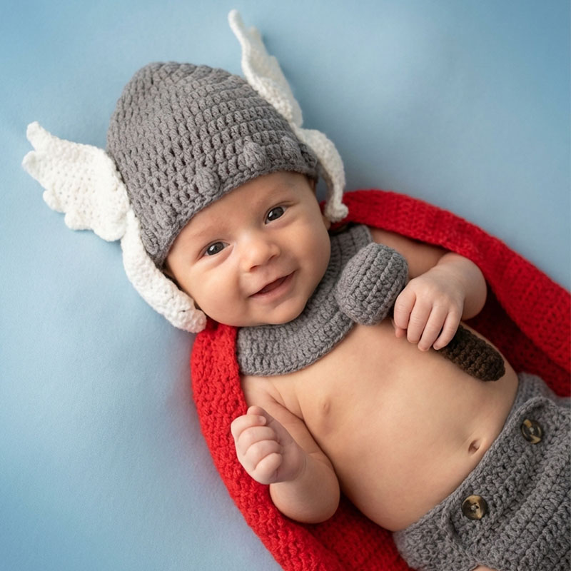 Baby Clothing Boy - Newborn Photography Props Thor Baby Costume