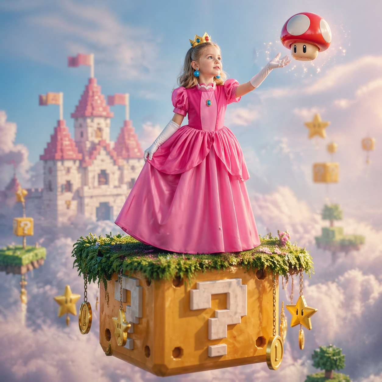 Princess Peach Style Dress Up  - đánh giá và giá Baby Clothing For Girls