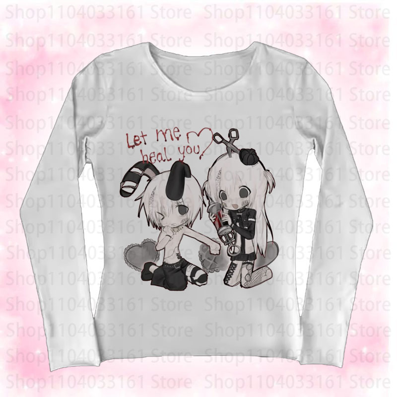 Anime Girl Y2k T-shirt Gothic  - đánh giá và giá Baby Y2K Clothing