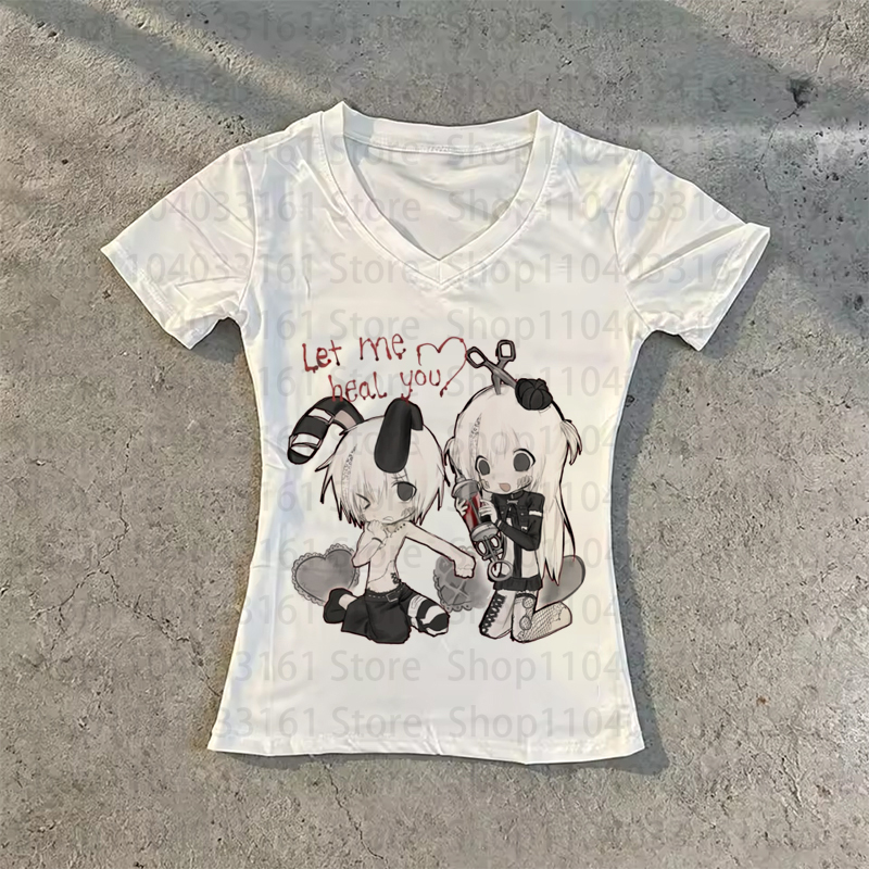 Anime Girl Y2k T-shirt Gothic  - đánh giá và giá Baby Y2K Clothing