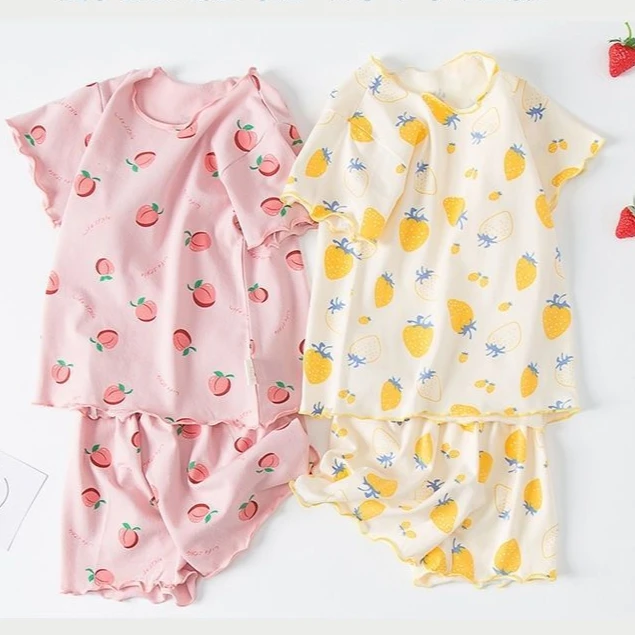 Girls Summer Pajama Set Strawb - đánh giá và giá Baby Sleep Suit