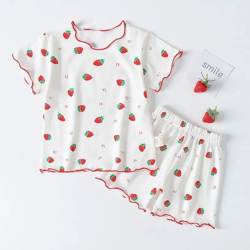 Girls Summer Pajama Set Strawb - đánh giá và giá Baby Sleep Suit