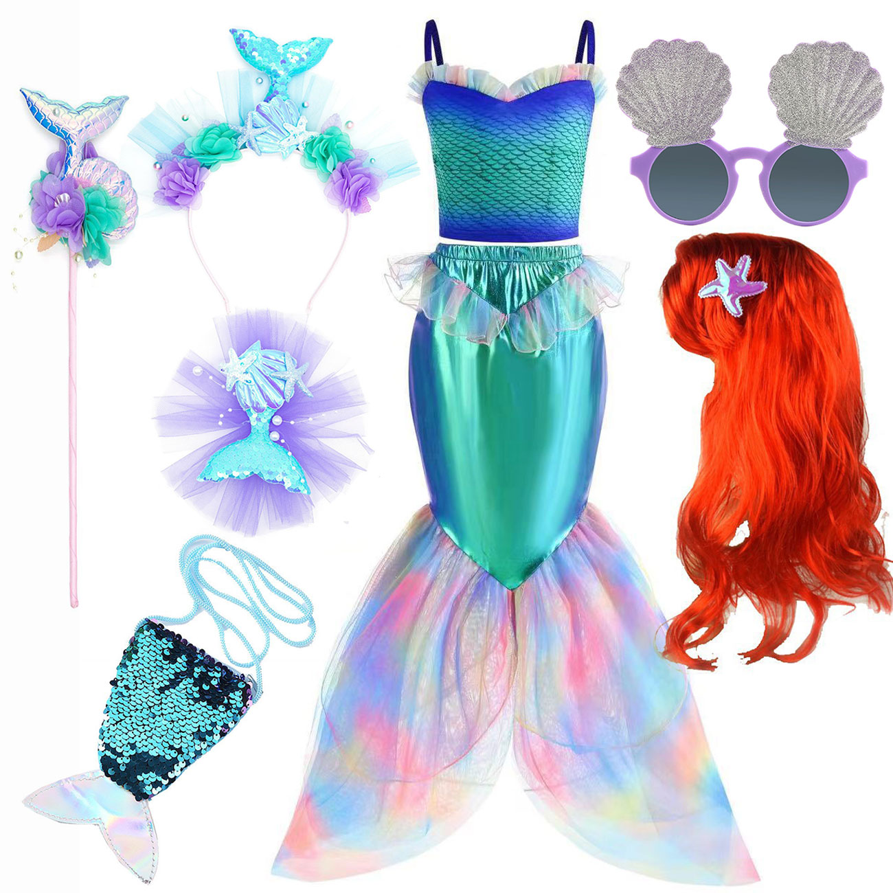 Disney Mermaid Dress Up Costum - đánh giá và giá Baby Q Clothing